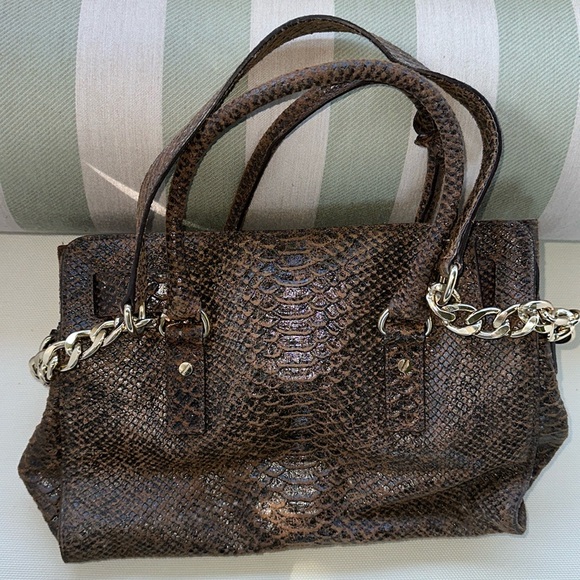 Michael Kors Gold and Brown Satchel with Elegant Hardware - Picture 4 of 9